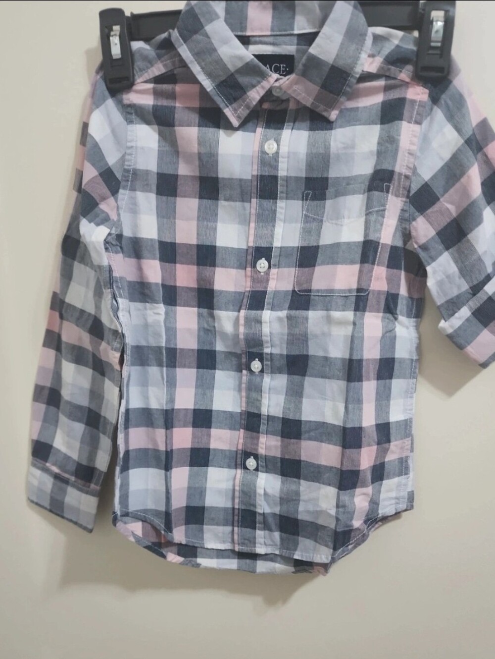 The Children's Place Pink, Navy & White Plaid Button-Down Shirt